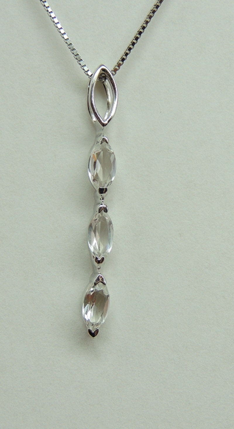 Edler 0,80 Carat weisstopas Anhanger 925 Silber weisser Topas Top Anhanger