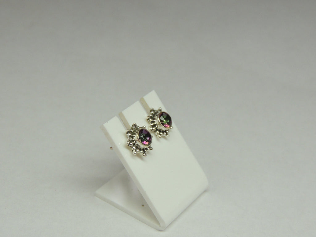 Edler 0,95 Carat Mystik Topas Ohrstecker 925 Silber Ohrring Ohrschmuck