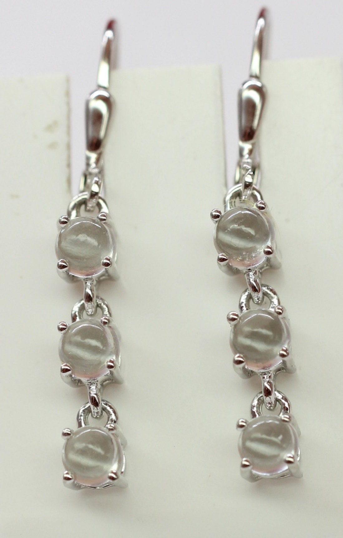 Edle 2,2 Carat weisstopas Ohrhanger 925 Silber Brisur weisser Topas Ohrschmuck