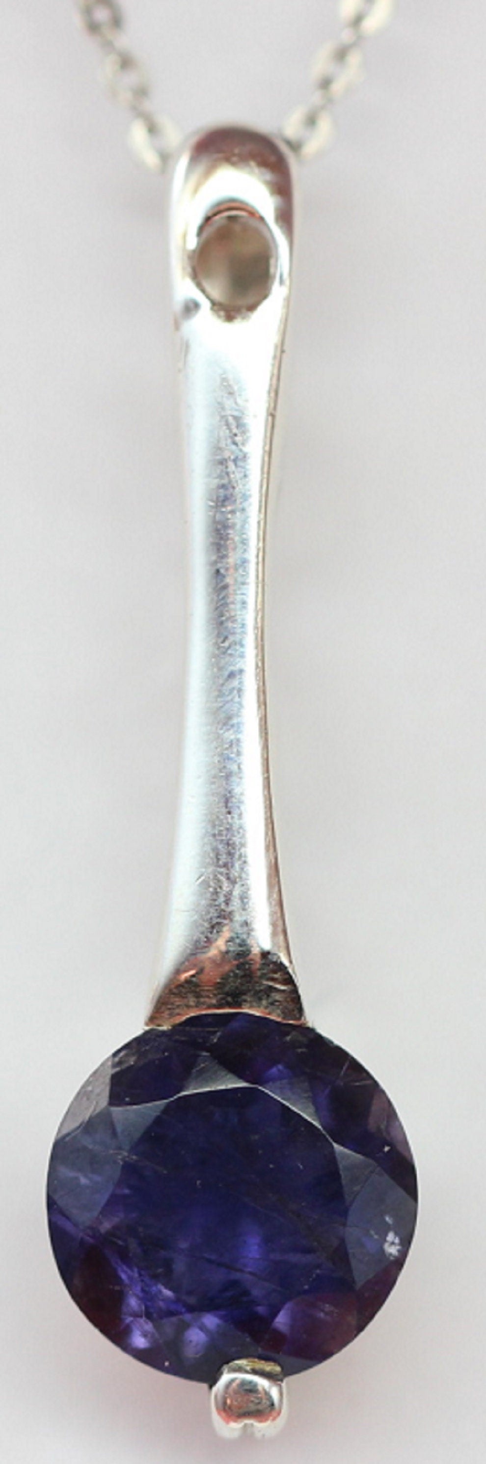 Edler 2,2 Carat lolith Anhanger 925 Silber Wassersaphir Luchssaphir