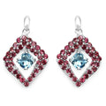 Exklusive 5,70 Carat Rhodolith / Blautopas Ohrstecker 925 Silber Top Edel