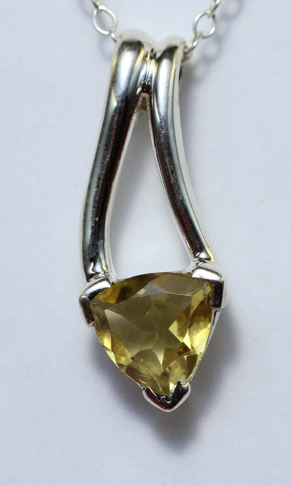 Edler 1,3 Carat Citrin Anhanger 925 Silber gelber Edelstein