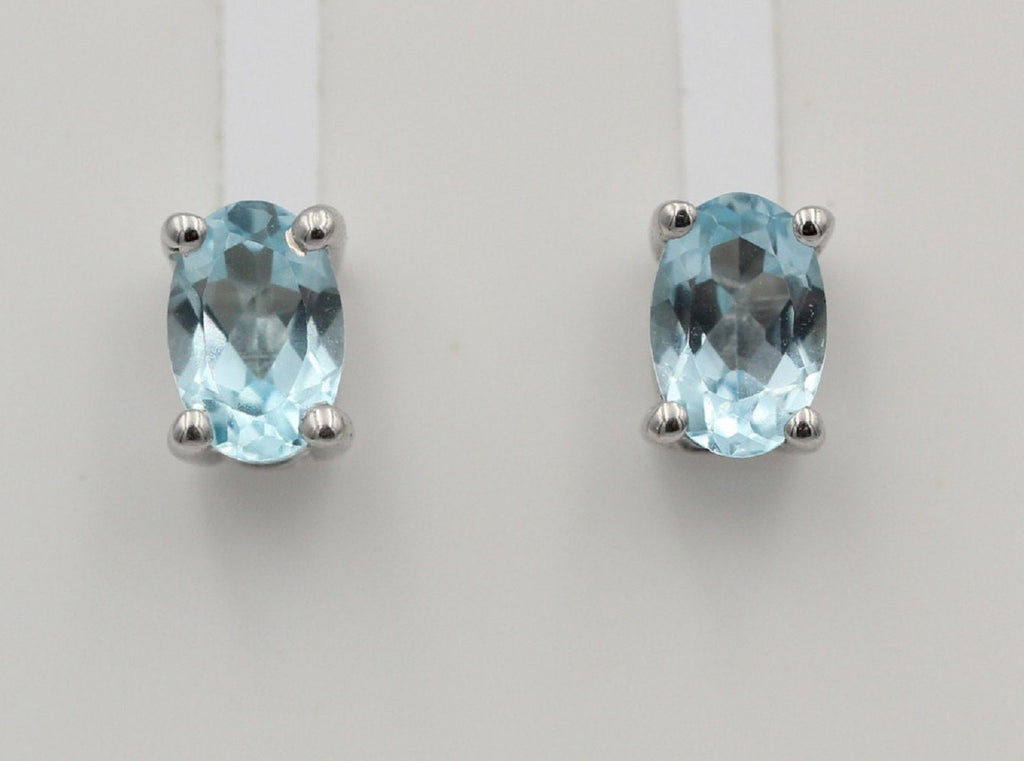 Edle 1,0 Carat Blautopas Ohrstecker 925 Silber Ohrring Ohrschmuck sky blue Topas