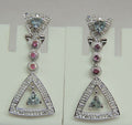 LuxuriGrasse 1,82 Carat Blautopas Rubin Ohrstecker 925 Silber himmelblauer Topas Ohrschmuck