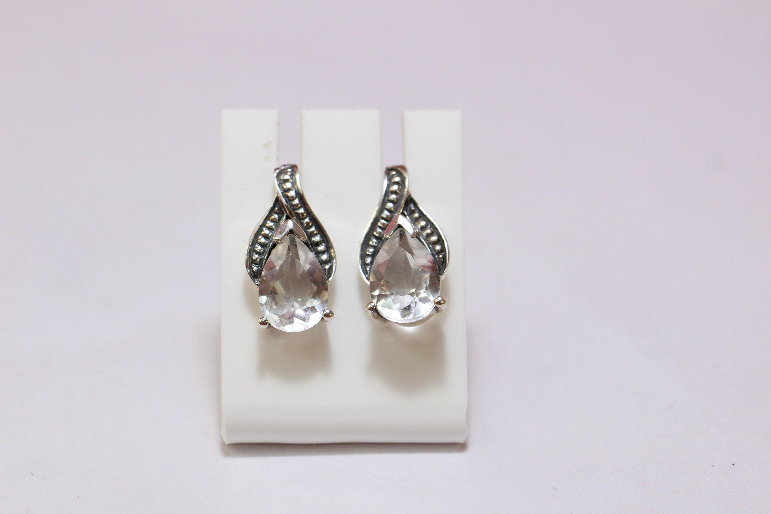Edle 2,8 Carat Bergkristall Ohrstecker, Ohrring, 925 Silber Top Edelstein