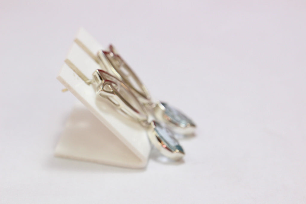 Edle 3,1 Carat Blautopas Ohrstecker 925 Silber sky blue Topas Ohrhanger Top