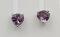0,9 Carat Amethyst Herz Ohrstecker 925 Silber Herzohrstecker violetter Edelstein