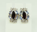 Edle 2,62 Carat Tansanit Granat Ohrstecker 925 Silber Ohrring Ohrschmuck