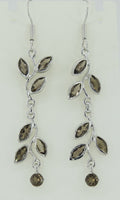 Edle florale 3,6 Carat Rauchquarz Ohrhanger 928 Silber romantische Ohrhanger