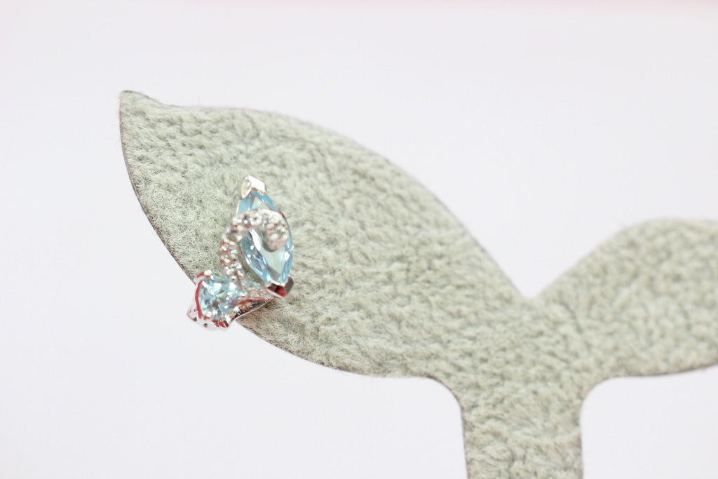 Edle ca 3,0 Carat Blautopas weisstopas Ohrhanger 925  Schmuck Top Edel weisser Topas