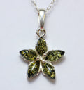 Edler Bernstein Blumen Anhanger 925  Silber Collier Kette BGernstein aus Letland