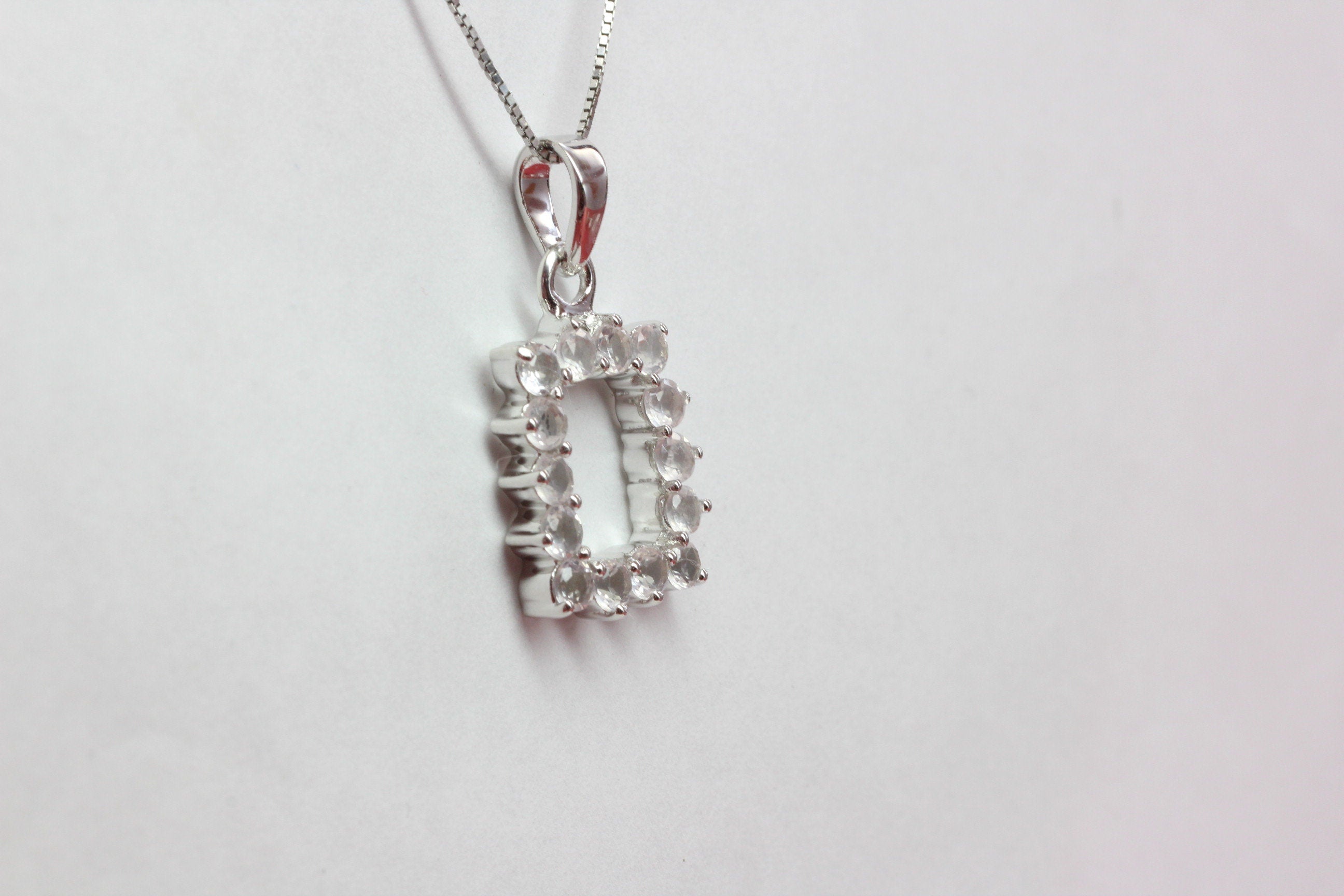 Edler 1,5 Carat Rosenquarz Anhänger 925 Silber  rosa Edelstein