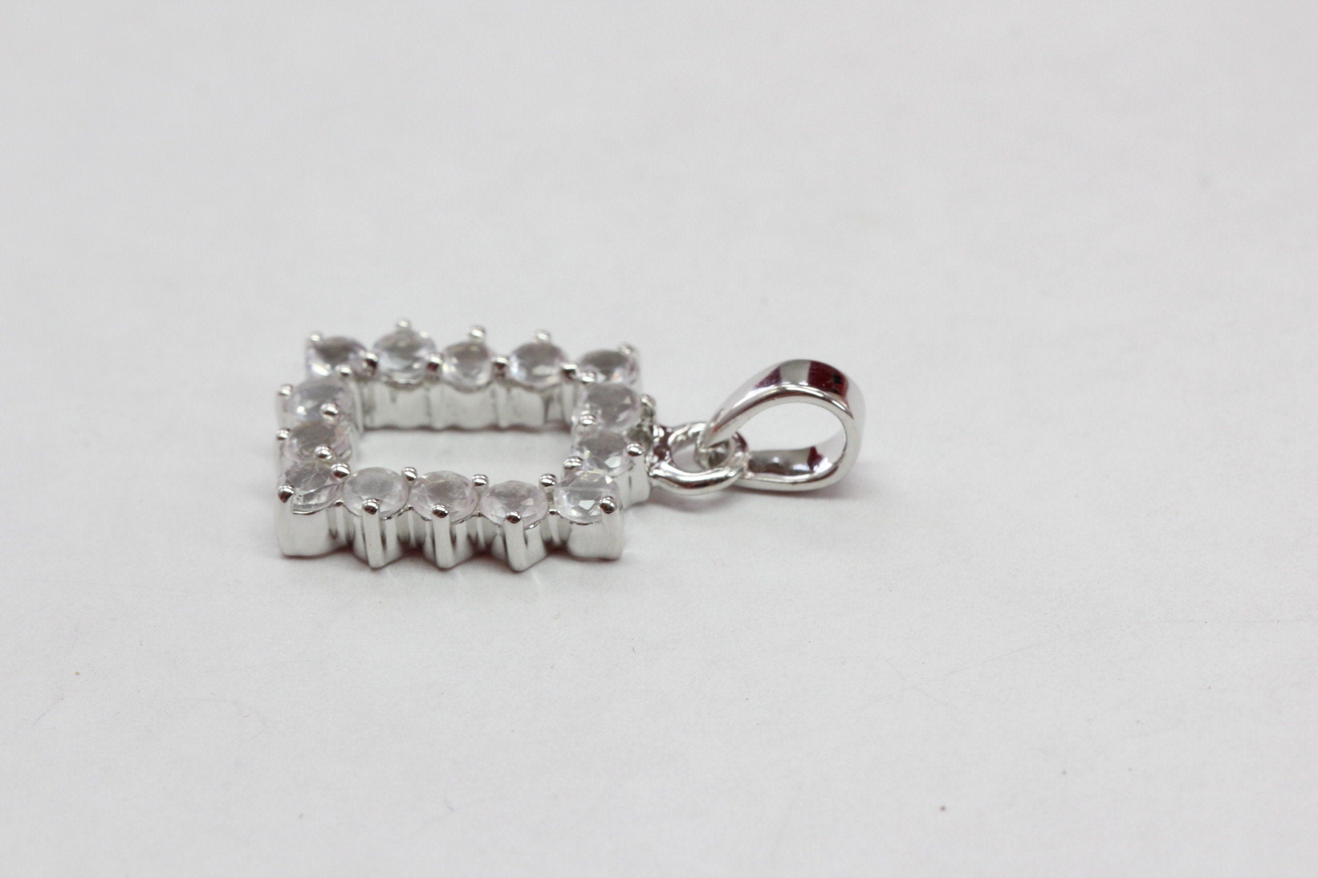 Edler 1,5 Carat Rosenquarz Anhänger 925 Silber  rosa Edelstein