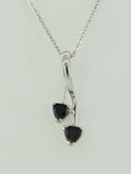 0,85 Carat schwarzer Spinell Anhanger Trillion 925 Silber Collier KetteEdelste