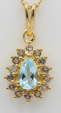 Edler 1,1 Carat Blautopas Weißtopas Anhänger 925 Silber  Topas