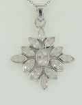 3,7 Carat Rosenquarz Anhanger 925 Silber Collier Kette rosa Rosenquarz Anhanger