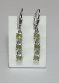 Edle 2,15 Carat leuchtende Peridot Brisur 925 Silber Ohrstecker Cabochon Schliff