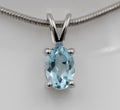 Edler 0,70 Carat Blautopas Anhanger 925 Silber Collier Kette sky blue Topas