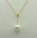 Collier mit Perle 925 Silber edel vergoldet Perlcollier Kette 10 mm Perle