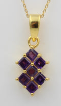 Edler 1,9 Amethyst Anhänger 925 Silber Collier Kette violetter Edelstein verg.