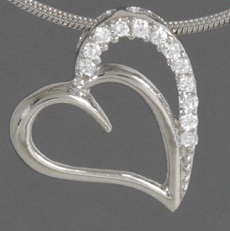 Herzanhanger mit Zirkonia 925 Sterling Silber Sonderposten