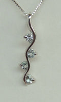 Edler 0,63 Carat Blautoas Anhanger 925 Silber Topas Collier Kette Sky blue Topas