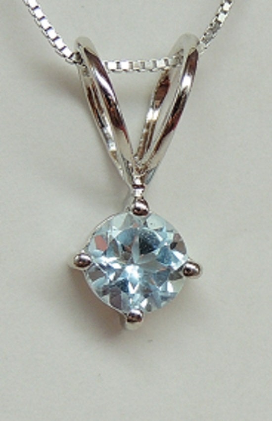 Edler 0,97 Carat Blautopas Anhanger 925 Silber Collier Kette sky blue topas himmelblau
