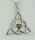 0,8 Carat Citrin Anhanger keltischen Knotenmuster 925 Silber Unendlichkeit Top