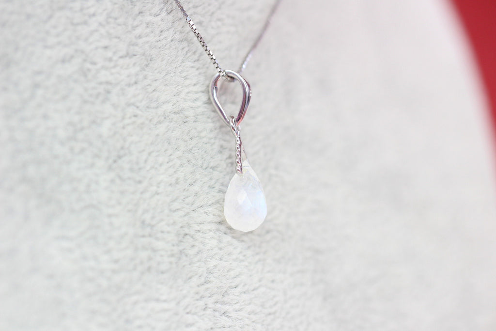 Edler 2,25 Carat Mondlichttopas Anhanger 925 Silber Collier Kette Top Edelstein