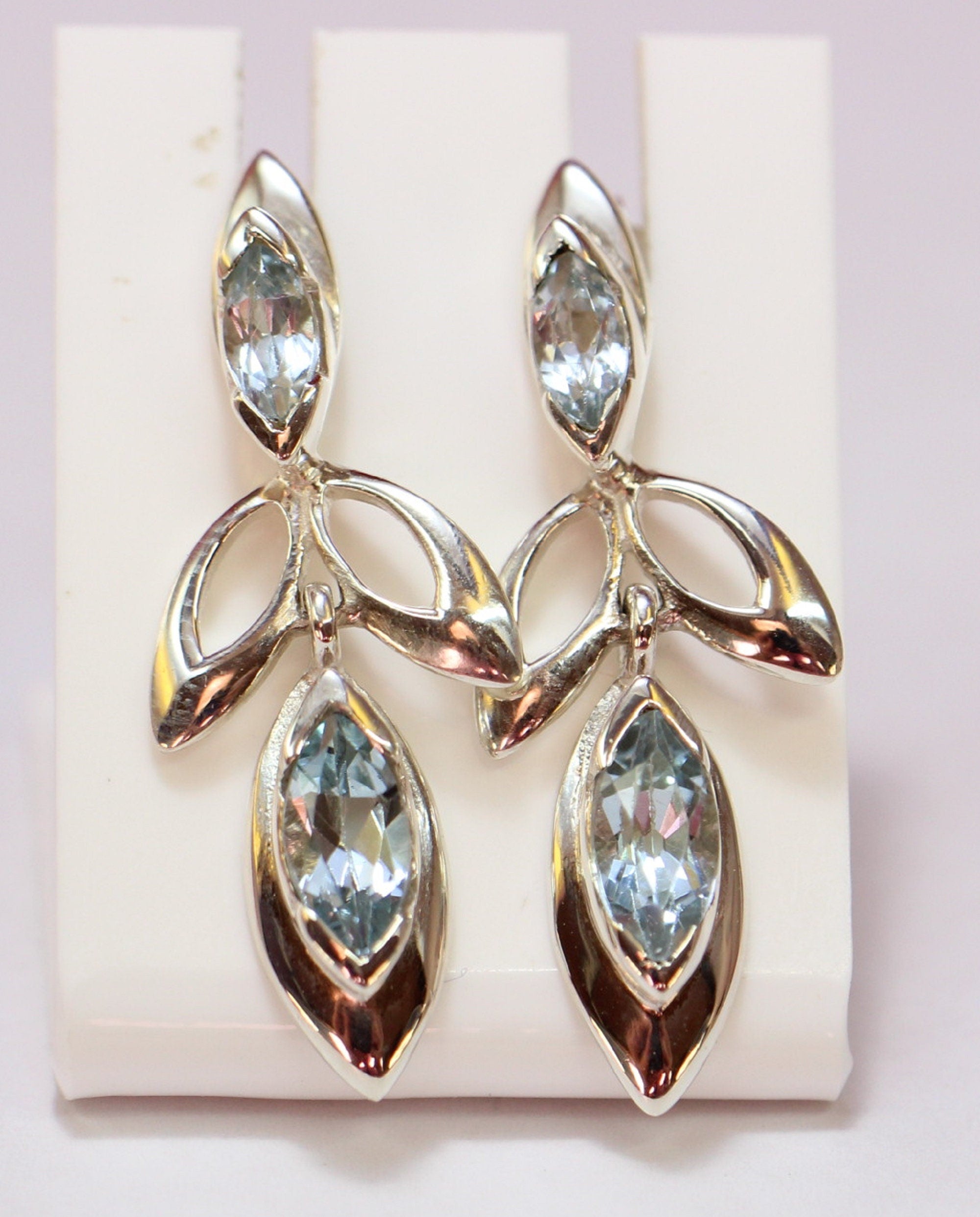 Edle 1,5 Carat Blautopas Ohrstecker 925 Silber Ohrschmuck sky blue Topas