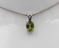 Edler 0,70 Carat Peridot Anhanger 925 Silber Collier Kette Olivin Schmuck