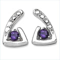 0,30 Carat moderne Amethyst Ohrstecker, Ohrringe, 925 Silber Rhodiniert