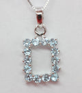 Edler 2,0 Carat Blautopasl Anhanger 925 Silber Collier Kette sky blut topas Top