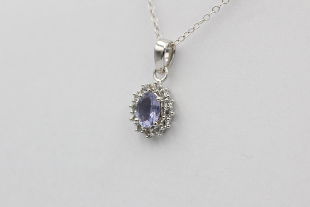Edler 1,8 Carat Iolith weisstopas Anhanger 925 Silber Wassersaphir Luchssaphir Top