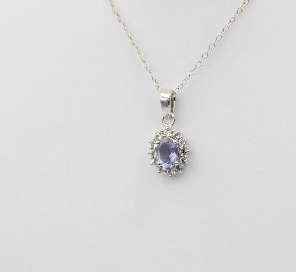 Edler 1,8 Carat Iolith weisstopas Anhanger 925 Silber Wassersaphir Luchssaphir Top