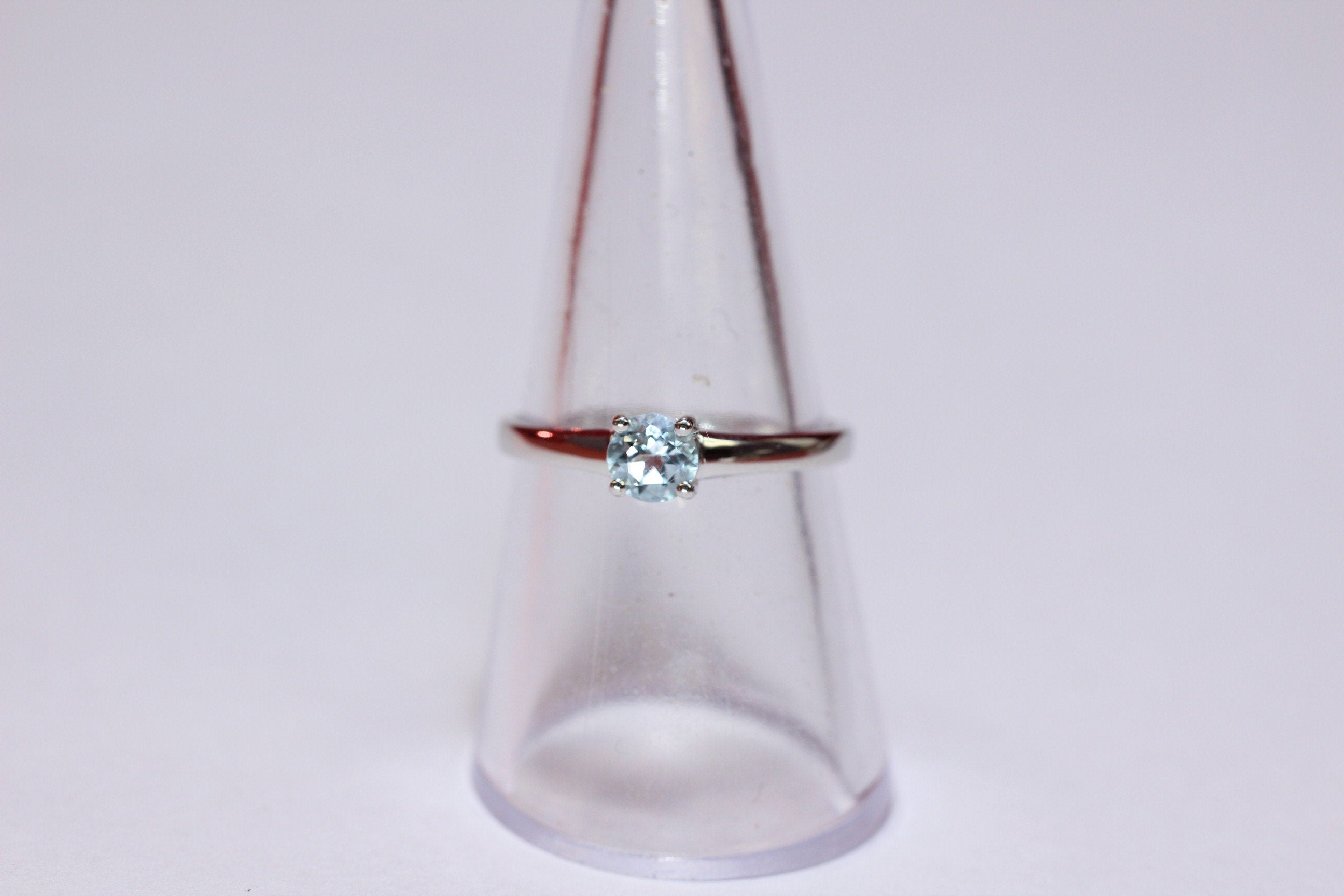 Edler 1,15 Carat Blautopas Ring 925 Silber Fingerring Grasse 6 / 16,5 / 51,9