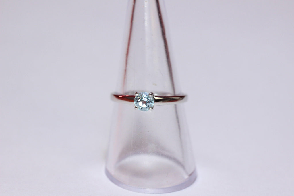 Edler 1,15 Carat Blautopas Ring 925 Silber Fingerring Grasse 6 / 16,5 / 51,9