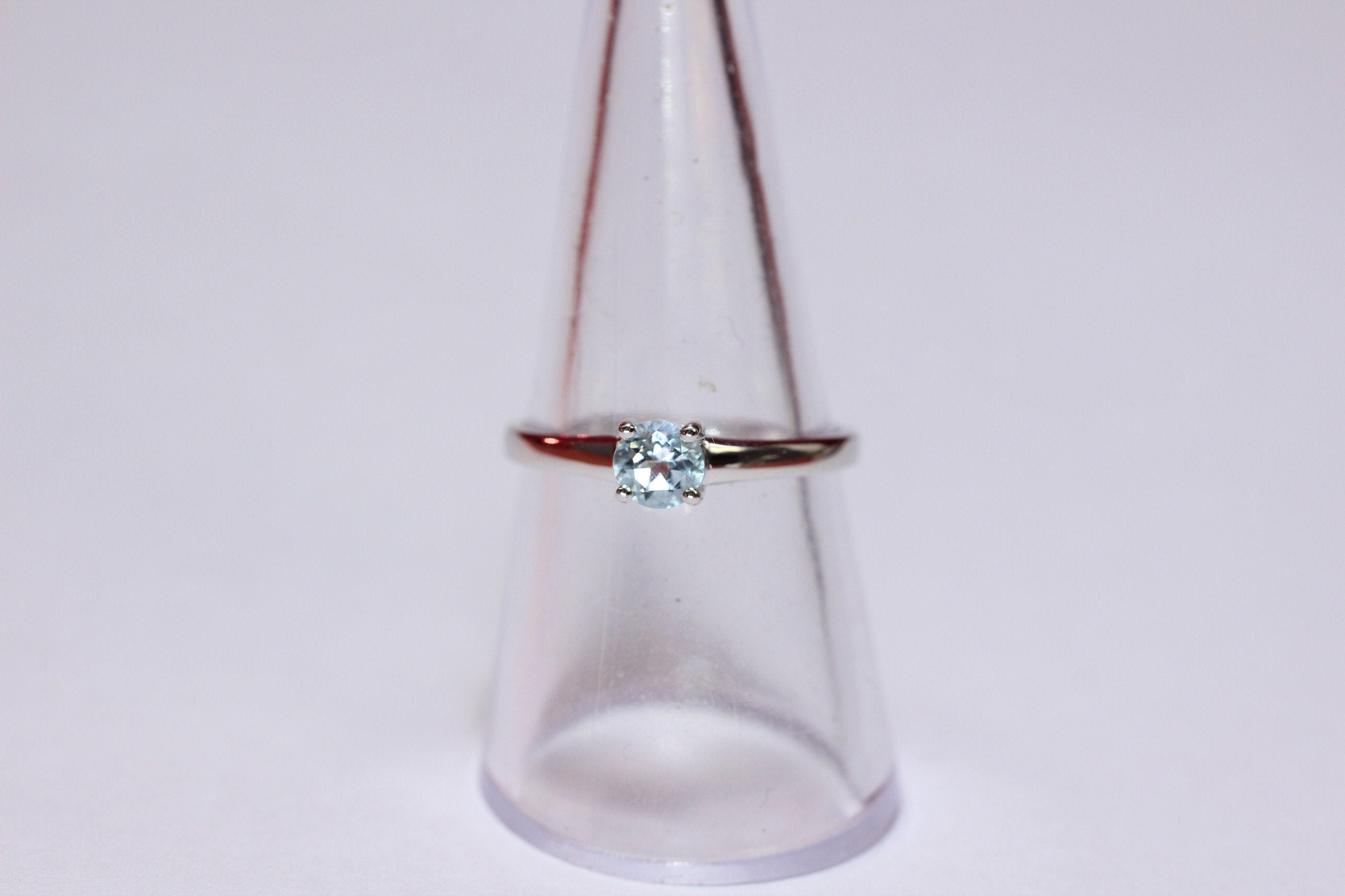 Edler 1,15 Carat Blautopas Ring 925 Silber Fingerring Grasse 6 / 16,5 / 51,9