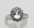 Edler 1,65 Carat Weißtopas Ring 925 Silber Topasring Fingerring 8 / 18 / 57