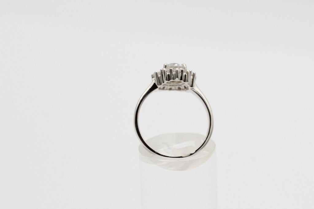 Edler 1,65 Carat Weißtopas Ring 925 Silber Topasring Fingerring 8 / 18 / 57