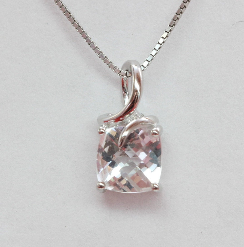 Edler 1,45 Carat weisstopas Anhanger 925 Silber weisser Topas Collier Kette