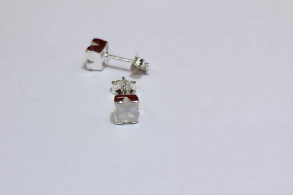 Edler 1,6 Carat Mondlichttopas Ohrstecker 925 Silber Ohrring Ohrschmuck Mondstein