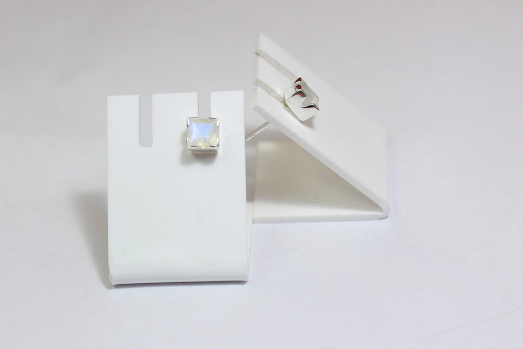 Edler 1,6 Carat Mondlichttopas Ohrstecker 925 Silber Ohrring Ohrschmuck Mondstein