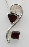 Edler 1,3 Carat Granat Design Anhänger 925 Silber Collier Kette Granatschmuck