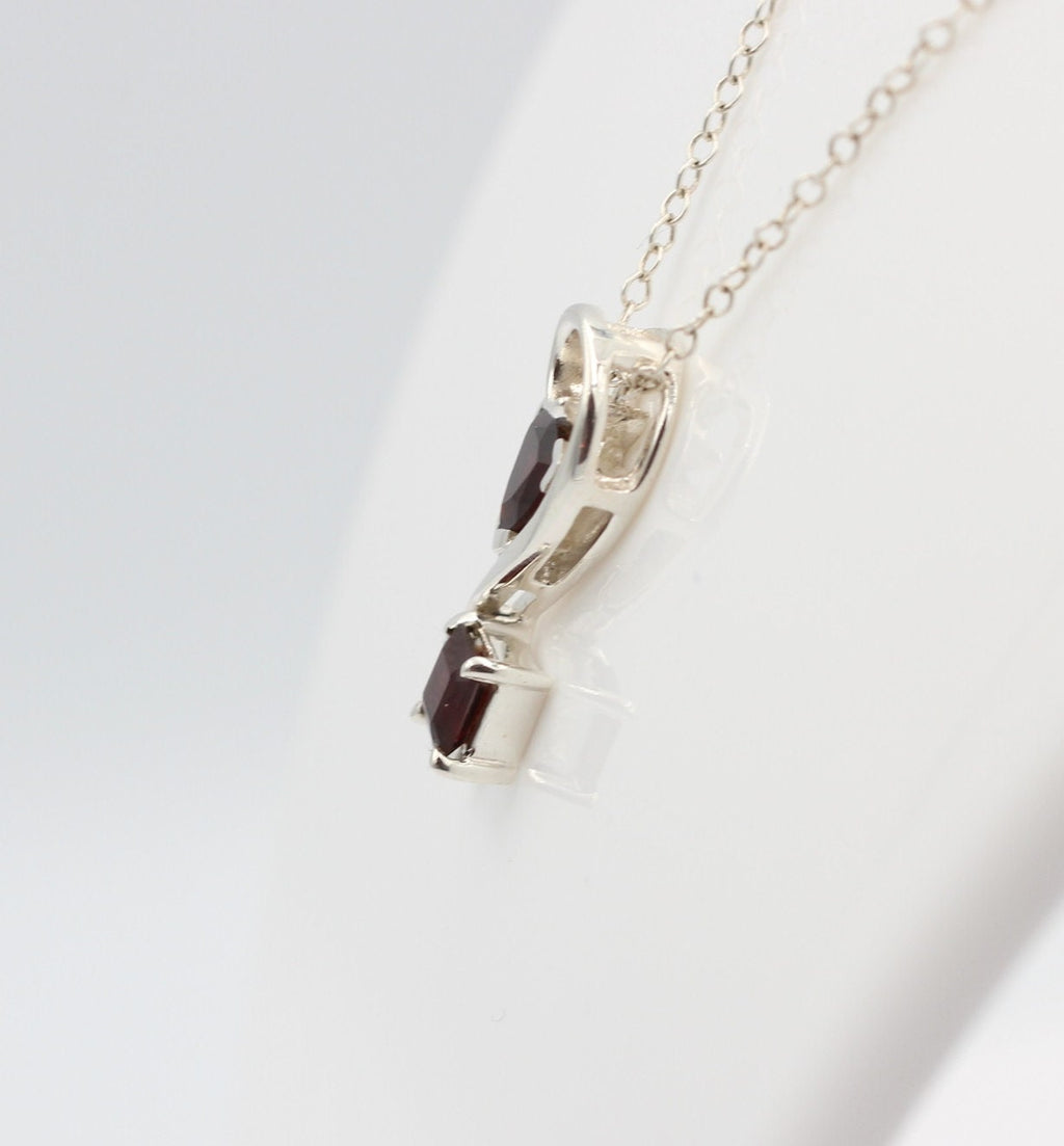 Edler 1,3 Carat Granat Design Anhänger 925 Silber Collier Kette Granatschmuck