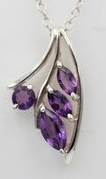 0,9 Carat Amethyst Anhänger 925 Silber  violetter Edelstein