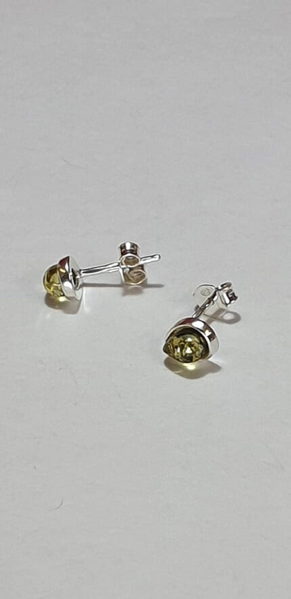 Edler Bernstein Ohrstecker Unisex 925 Silber Ohrschmuck Bernsten aus Litauen