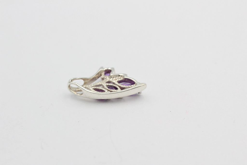 0,9 Carat Amethyst Anhänger 925 Silber  violetter Edelstein