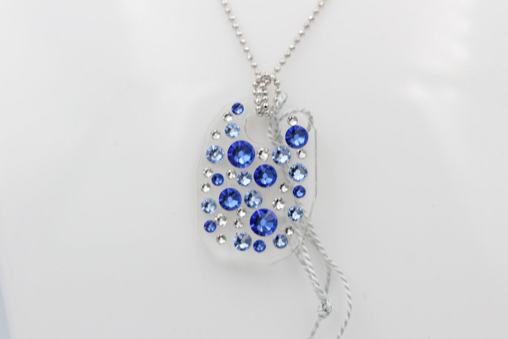 Collier Bubble mit Swarovski-Elements Saphire mit 925 Silber Kette