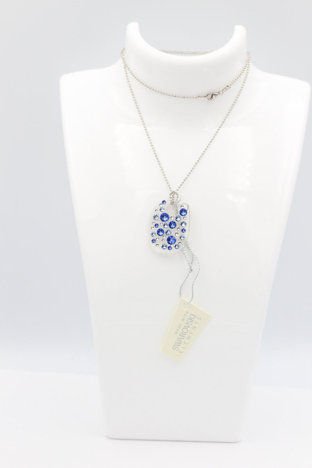Collier Bubble mit Swarovski-Elements Saphire mit 925 Silber Kette